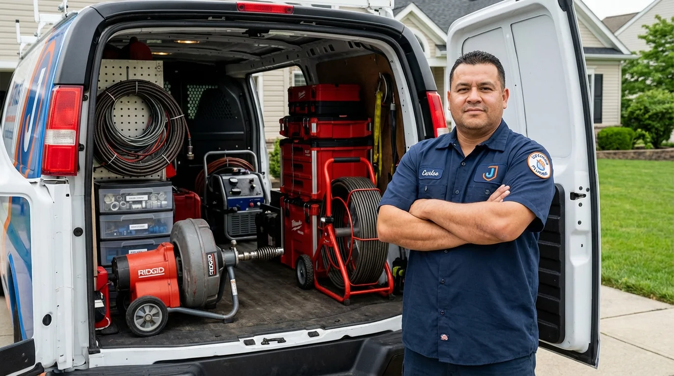 Professional drain cleaning equipment and Johns Plumbing LLC plumber in London